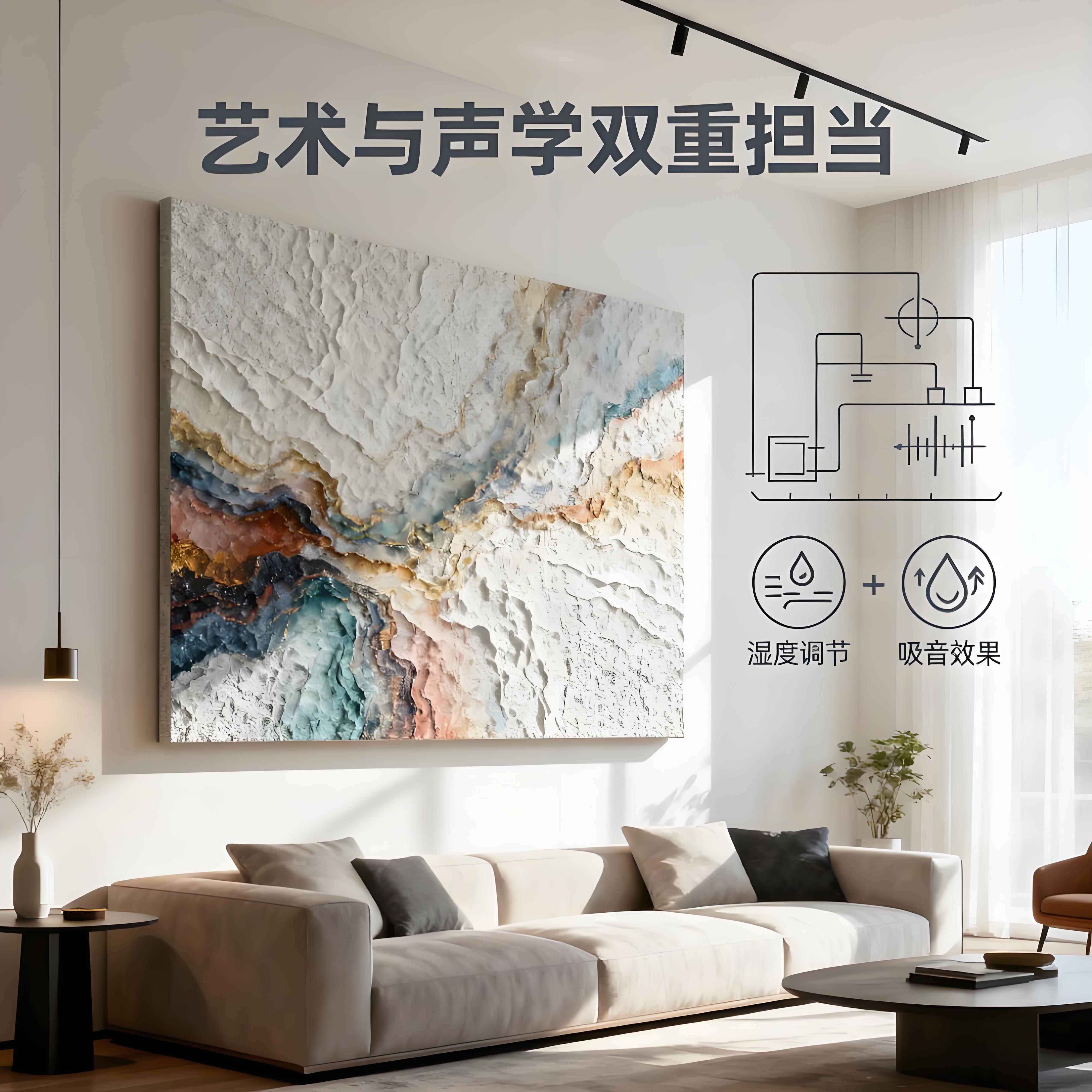 硅晶砂吸音畫:兼具聲學(xué)功能與藝術(shù)美感的 “裝飾佳品”